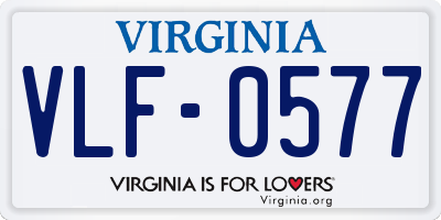 VA license plate VLF0577