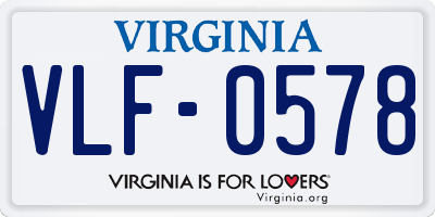 VA license plate VLF0578