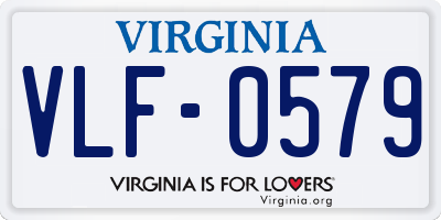 VA license plate VLF0579