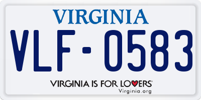 VA license plate VLF0583