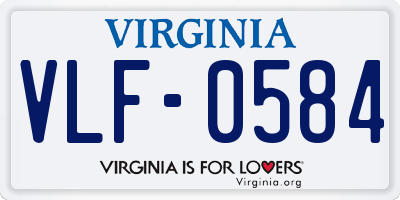 VA license plate VLF0584