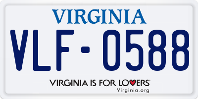 VA license plate VLF0588