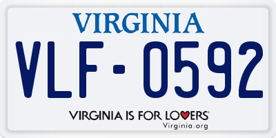 VA license plate VLF0592