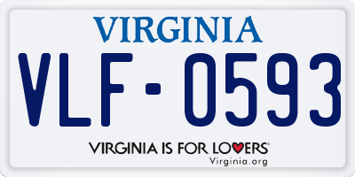 VA license plate VLF0593