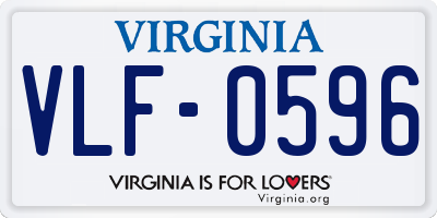 VA license plate VLF0596