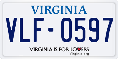 VA license plate VLF0597