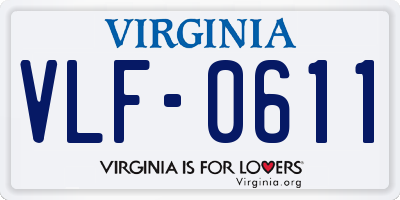 VA license plate VLF0611