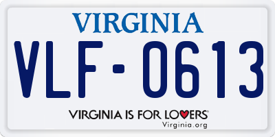 VA license plate VLF0613