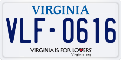 VA license plate VLF0616