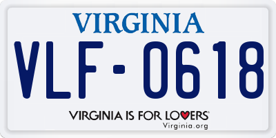 VA license plate VLF0618