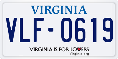 VA license plate VLF0619
