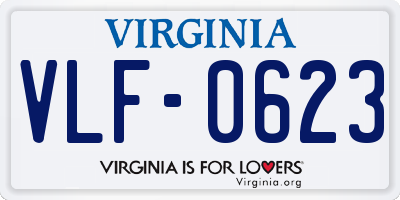 VA license plate VLF0623