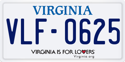 VA license plate VLF0625
