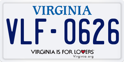 VA license plate VLF0626