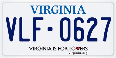 VA license plate VLF0627
