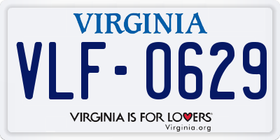 VA license plate VLF0629