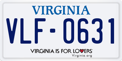 VA license plate VLF0631