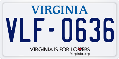 VA license plate VLF0636