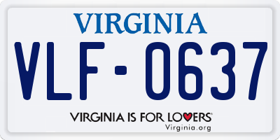 VA license plate VLF0637