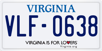 VA license plate VLF0638
