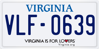 VA license plate VLF0639