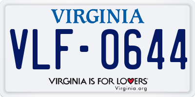 VA license plate VLF0644