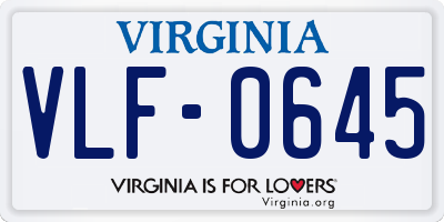 VA license plate VLF0645