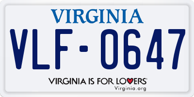 VA license plate VLF0647