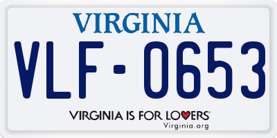 VA license plate VLF0653