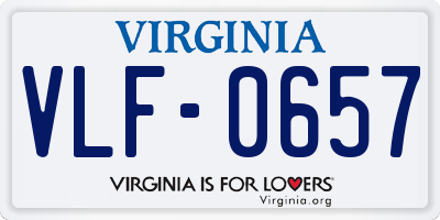 VA license plate VLF0657