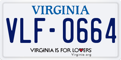 VA license plate VLF0664