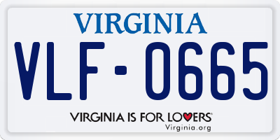 VA license plate VLF0665