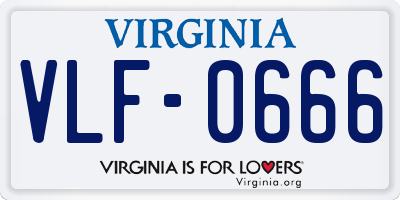 VA license plate VLF0666