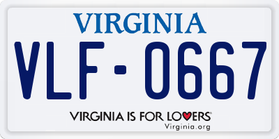 VA license plate VLF0667