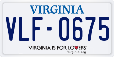 VA license plate VLF0675