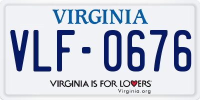 VA license plate VLF0676