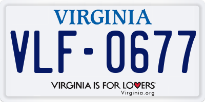 VA license plate VLF0677