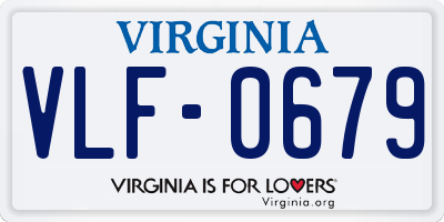 VA license plate VLF0679