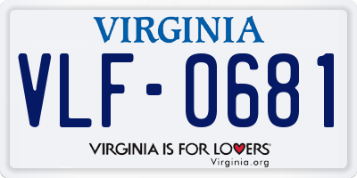 VA license plate VLF0681