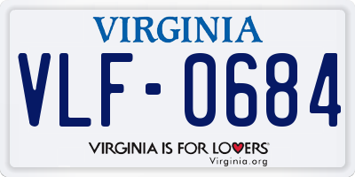 VA license plate VLF0684