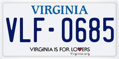 VA license plate VLF0685
