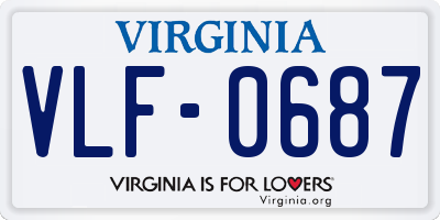VA license plate VLF0687