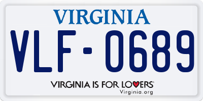VA license plate VLF0689