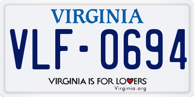 VA license plate VLF0694
