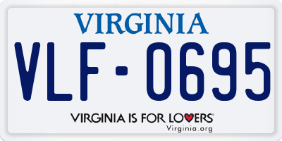 VA license plate VLF0695
