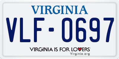 VA license plate VLF0697
