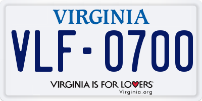 VA license plate VLF0700