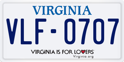 VA license plate VLF0707