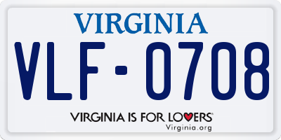 VA license plate VLF0708