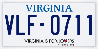 VA license plate VLF0711